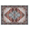 8x10FT Vintage Area Rug Modern Non Slip Carpet Boho Low Pile Soft Rug Waterproof Machine Washable Rug for Living Room Bedroom Kitchen Dining Room Unde