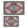 6x9FT Vintage Area Rug Modern Non Slip Carpet Boho Low Pile Soft Rug Waterproof Machine Washable Rug for Living Room Bedroom Kitchen Dining Room Under